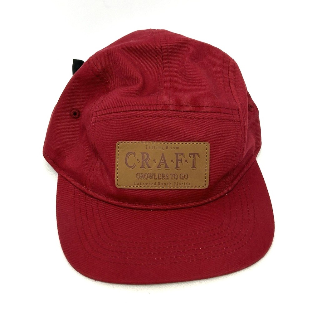 CRAFT Growlers to Go Lakewood Ranch FL Red 5 Panel Camp Hat Tasting Room Cotton